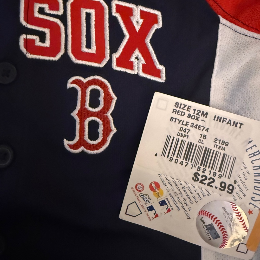 Boston Red Sox Baby Onesie and Jersey 12M and 18M 2 Pieces - Picture 7 of 7